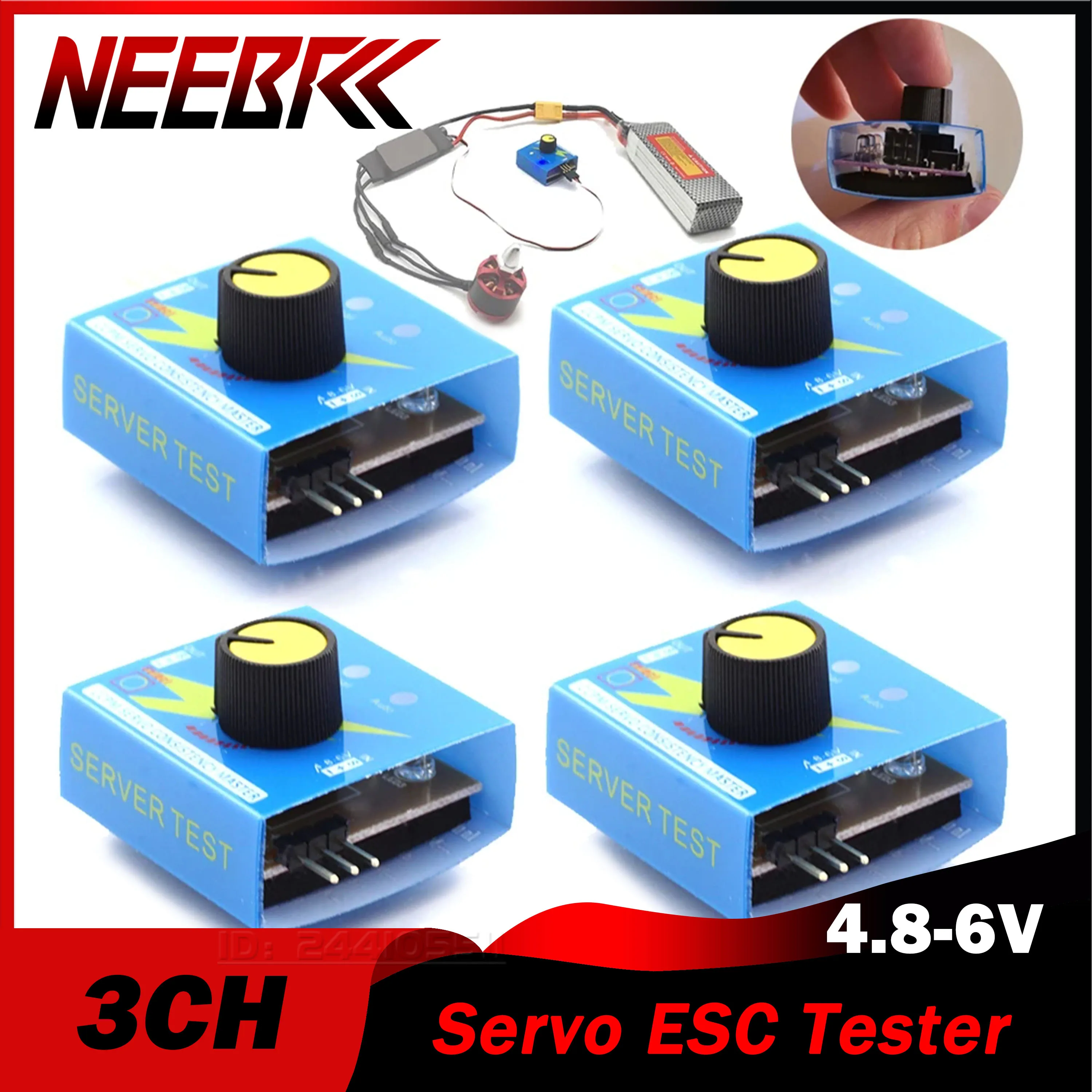 NEEBRC 3CH Servo Tester Simple Multi ESC Consistency Speed Controler Steering Gear Power CCPM Meter Master Checker RC Plane Part