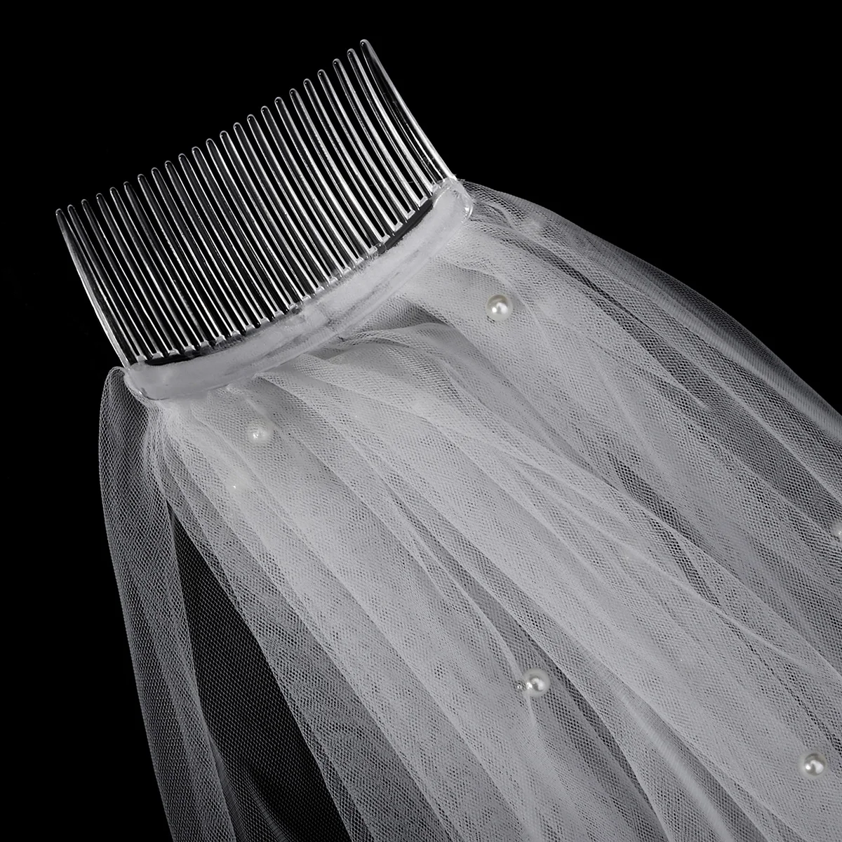 أزياء العاج الأبيض الزفاف شال الحجاب الدانتيل اللؤلؤ مطرز الحجاب إكسسوارات الشعر مع أمشاط حفل زفاف أغطية الرأس كهدايا