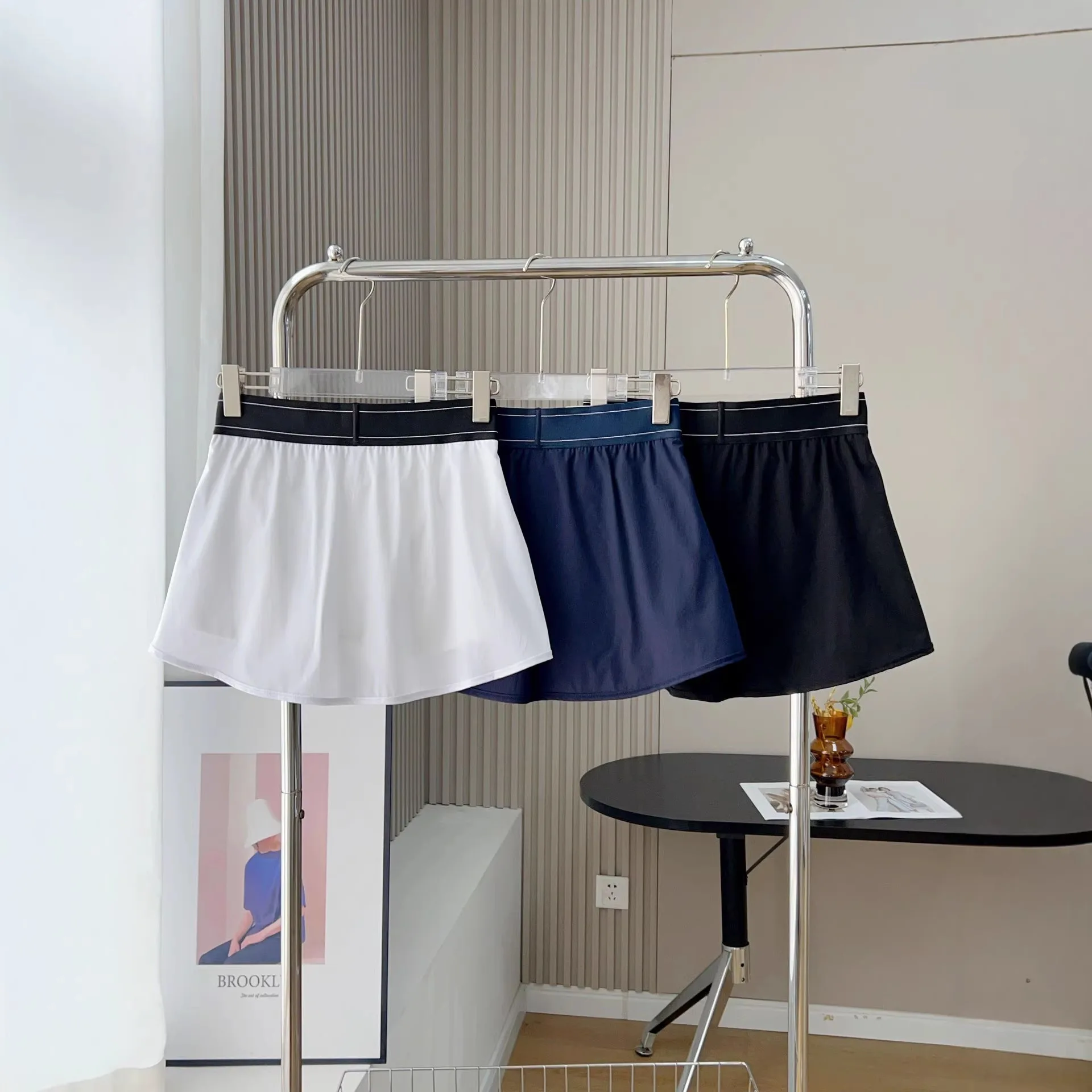 

Jupe sport femme taille haute, jupe-short anti-transparent pour tennis et gym