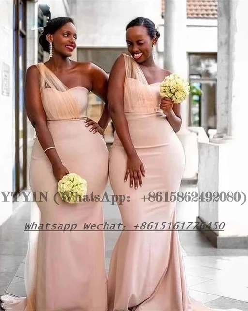 Peach Bridesmaid Dresses Mermaid One ...