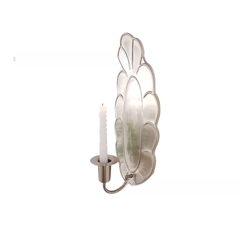 Retro candlestick light luxury wall decoration, household wall hanging medieval old romantic wrought iron wall decoration