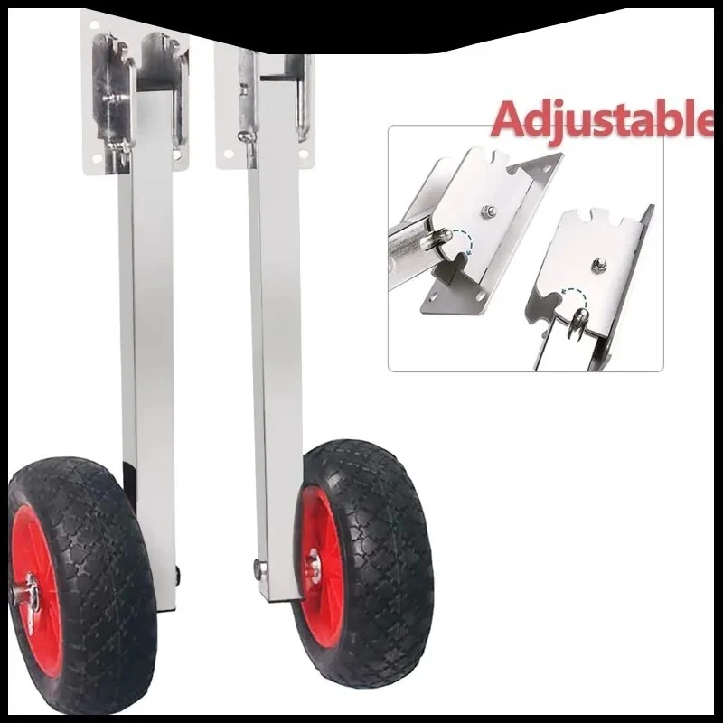 Fishing Assault Boat Trailer Aluminum Tail Wheel Portable Towing Wheel for Inflatable