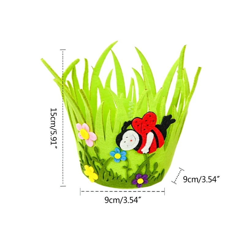 Cesta de páscoa não tecida q39b, insetos de desenho animado para borboleta, caracol, cesta de páscoa, presente, ovo