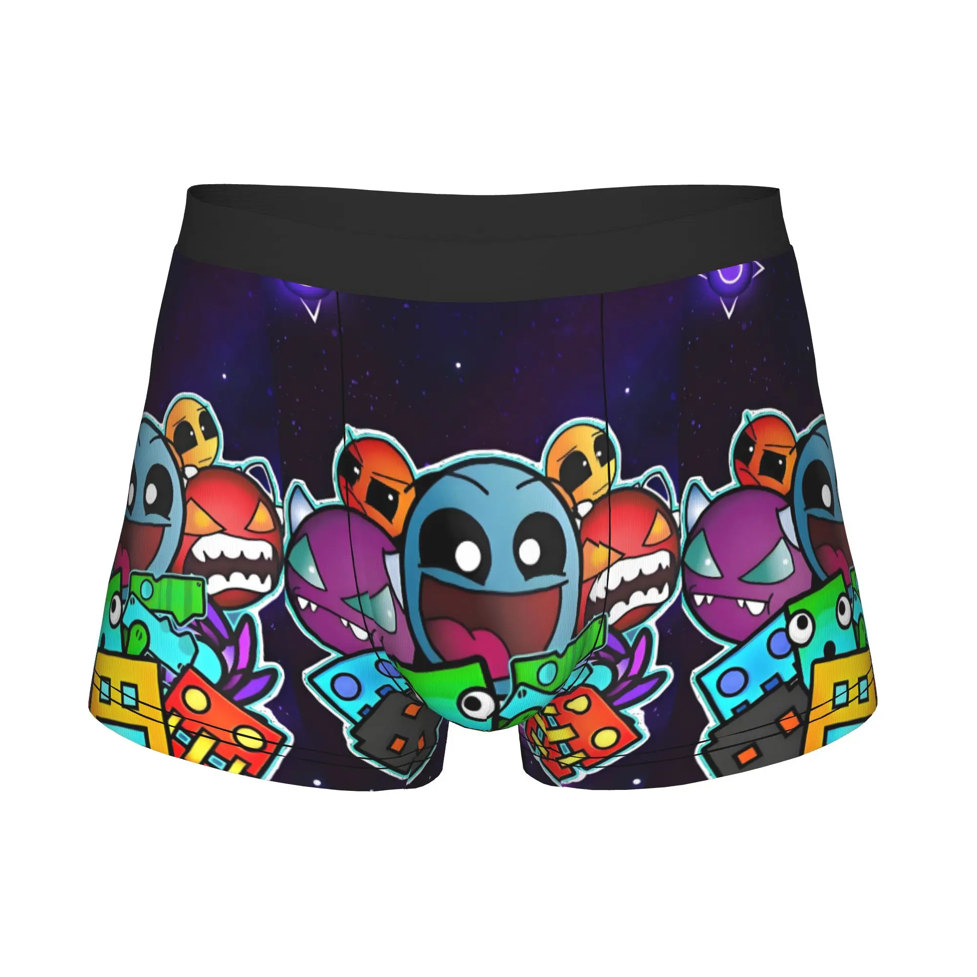 Geometry Dash Characters Boxers Shorts Men Galaxy Purple Briefs Underwear Fashion Underpants
