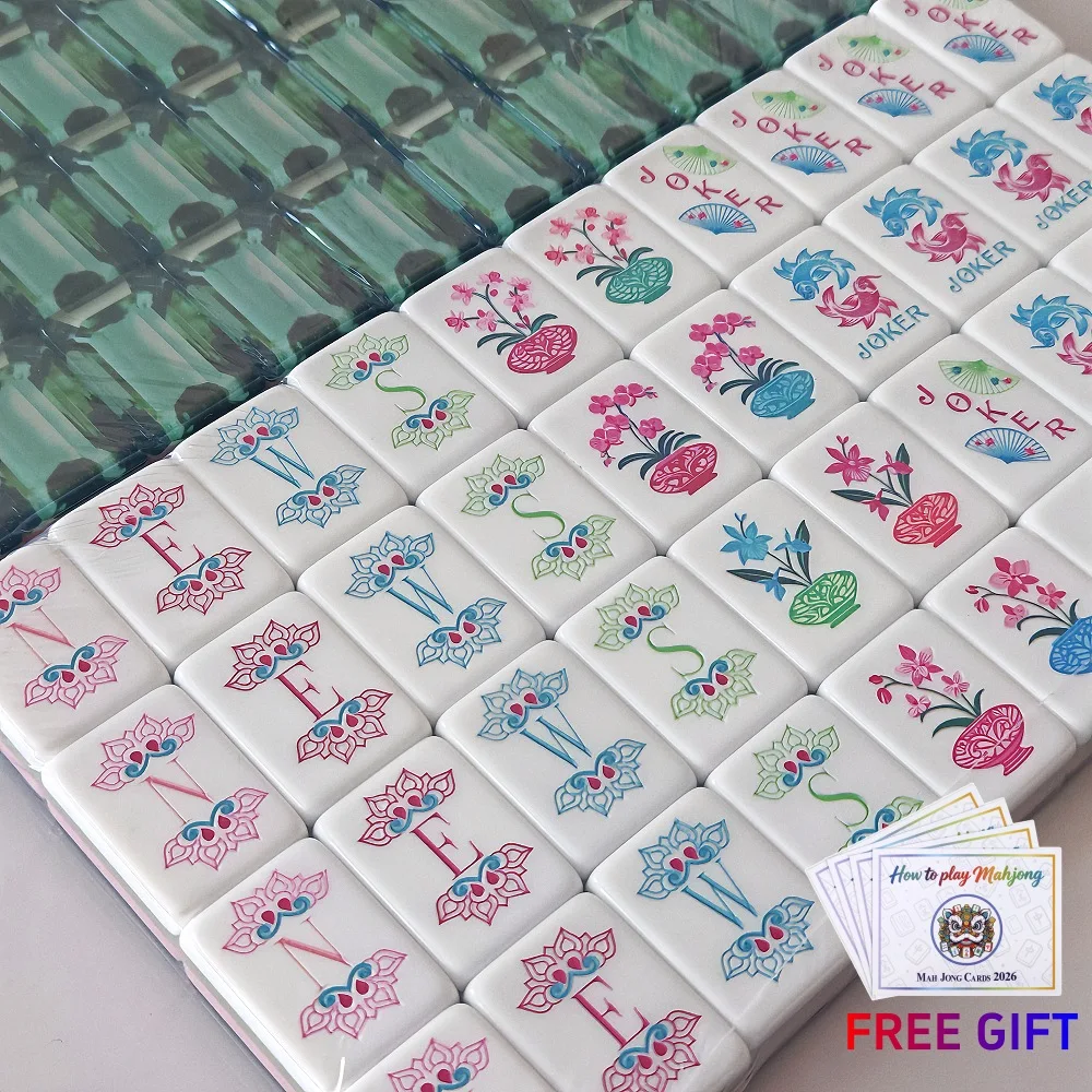 2026 New Premium Luxury Mahjong Set 160 Tiles Acrylic Diamond Engraved American Mah Jongg for Family Game Gifts Board Games