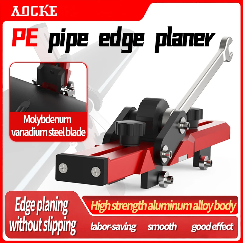AOCKE Manual PE Pipe Flange Shaver Edge Planer Anti-slip Ratchet Structure Pipe Beveling Tool With Wear-resistant Steel Blade 90