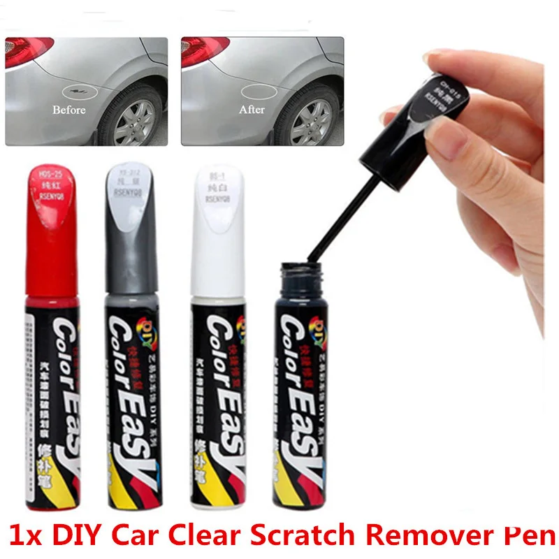 %Car Paint Scratches Repair Pen Brush Waterproof Paint Marker Pen Car Tyre Tread Care Automotive Maintain Black White Red Silver