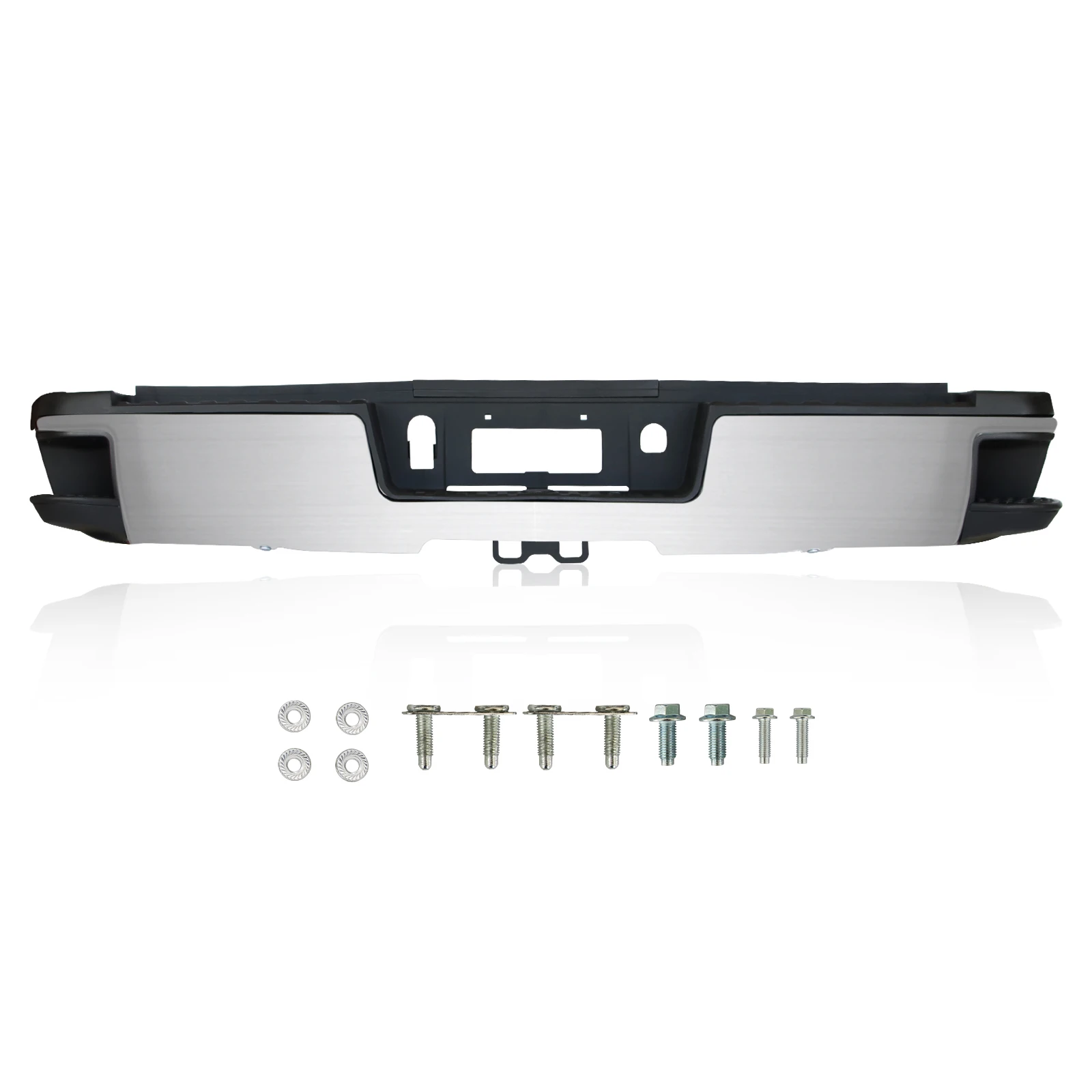 Chrome Rear Bumper Assembly for 2015-2019 Chevy Silverado Sierra 2500 3500