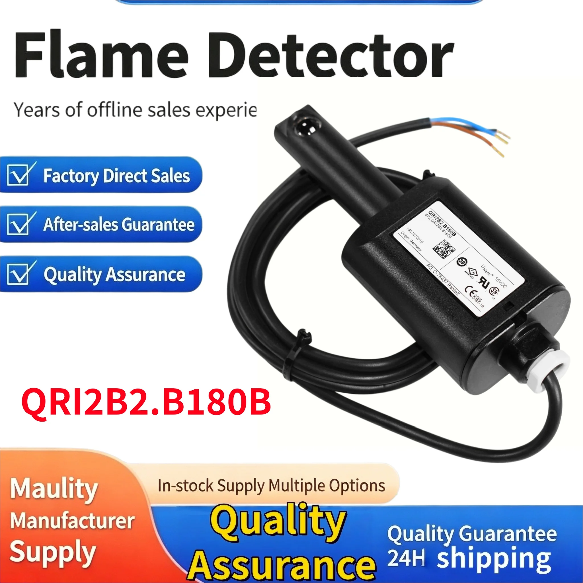 QRI2B2.A180B QRI2A2.B180B QRI2B2.B180B Photocell Flame Sensor For Diesel Burner Flame Detector, 24h Fast Shipping