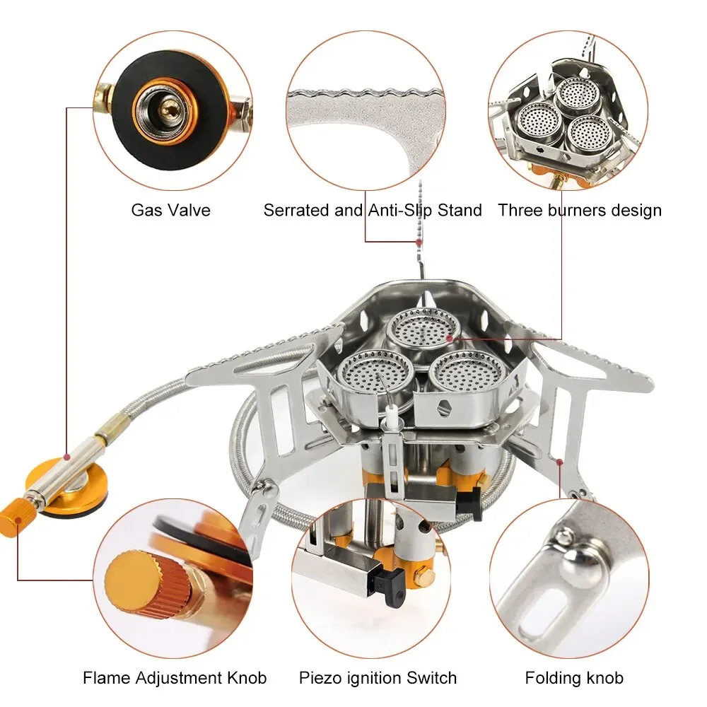 Big Power Camping Gas Stove, Portable Furnace, Picnic, Barbecue, Tourism Supplies, Outdoor Recreation