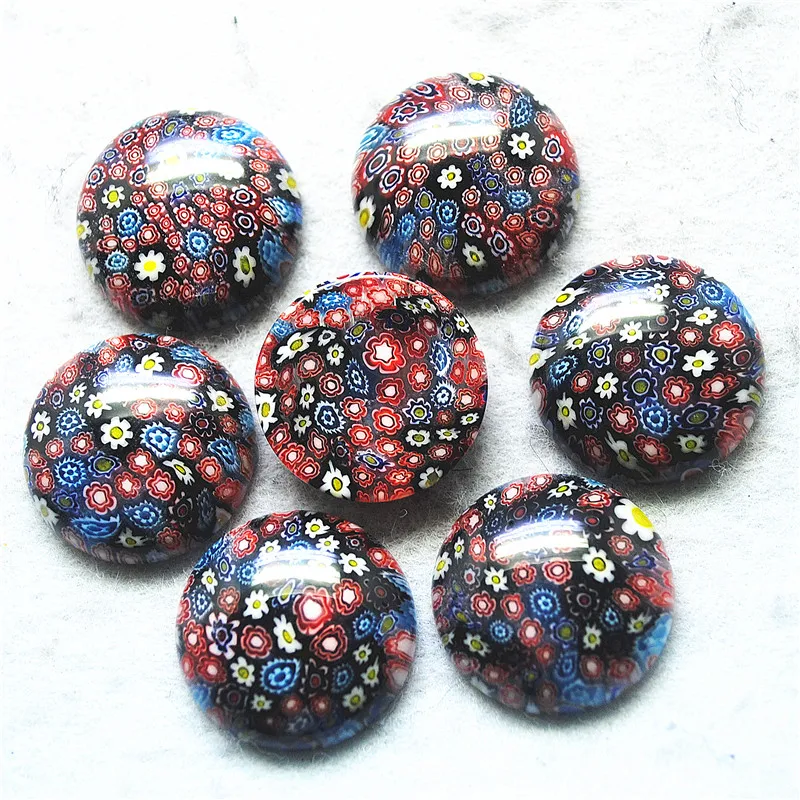 

6PCS New Millefiori Glass Cabochons Size 28MM Loose Beads Cabs DIY Jewelry Accessories Top Popular Items Good Quality