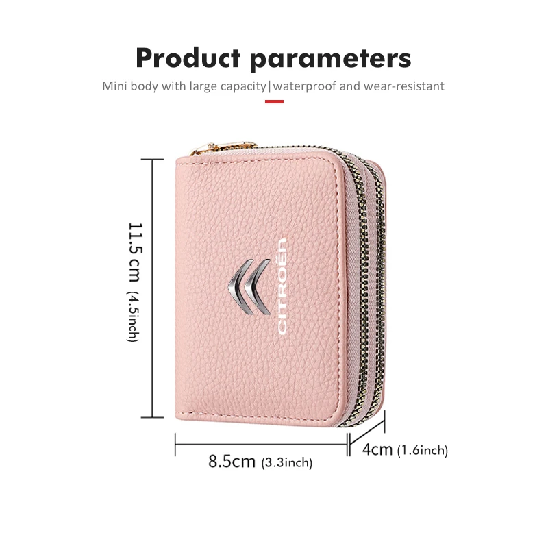 Leather Car Key Case Wallet Keychain Zipper Srtorage Bag For Citroen Grand Berlingo Jumper Celysee Xsara Picasso Aircross