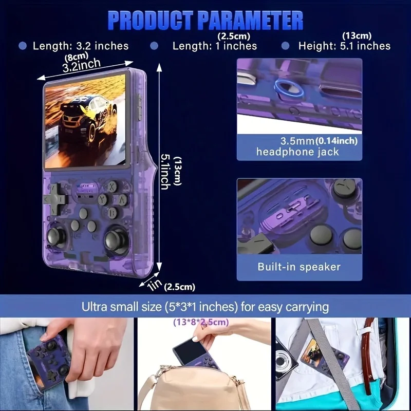 مفتوح المصدر R36S ريترو وحدة تحكم ألعاب فيديو محمولة نظام لينكس 3.5 بوصة IPS شاشة محمولة جيب مشغل فيديو R35S 64 جيجابايت ألعاب #5