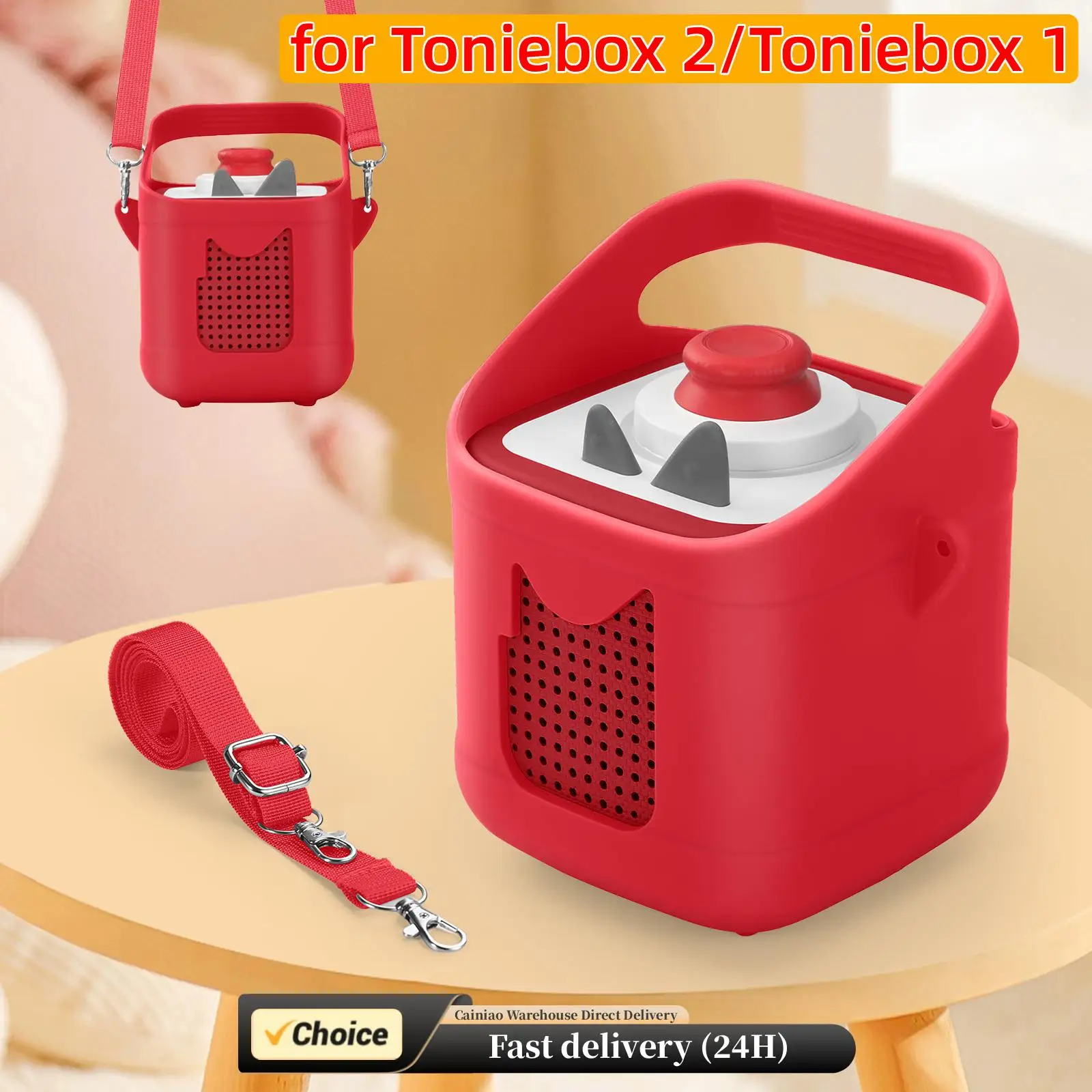 Silikon-Schutzhülle mit leicht zu tragender Griff, weiche, rutschfeste Schutzhülle für Toniebox 2/Toniebox 1-Audioplayer