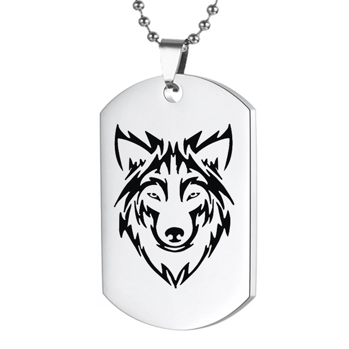 

Men's Tactical 3D Wolf Head Dog Tag Necklace Anti-Rust Stainless Steel Pendant Military Gift for Soldiers, Boyfriend, Father