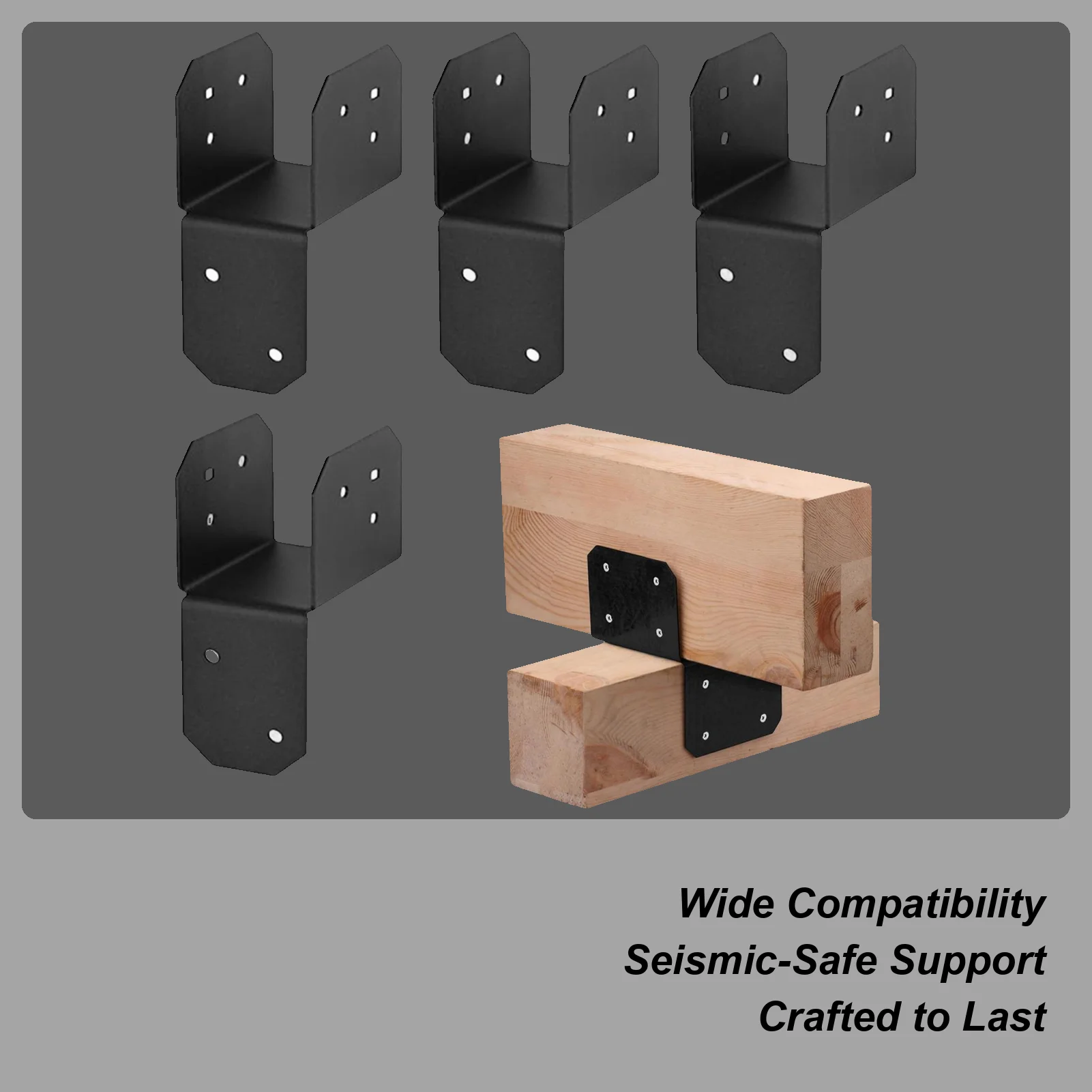 4pcs Steel Mounting Joist Hanger Brackets/Supporting beam anchoring connector/Heavy metal crossbeam bracket Wood Brackets