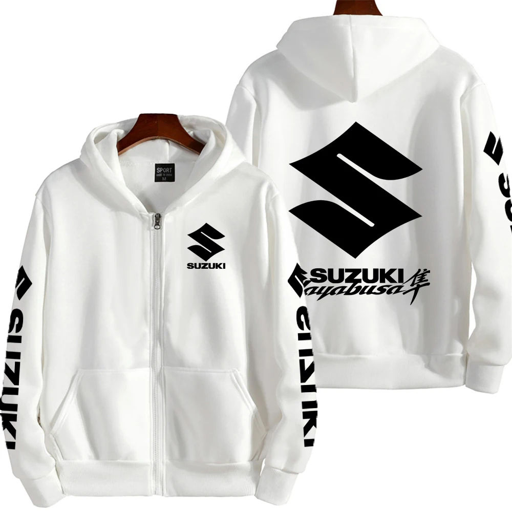 Suzuki hayabusa logotipo da equipe de corrida da motocicleta dos homens com zíper moletom 2026 moda feminina primavera outono casal jaquetas casaco