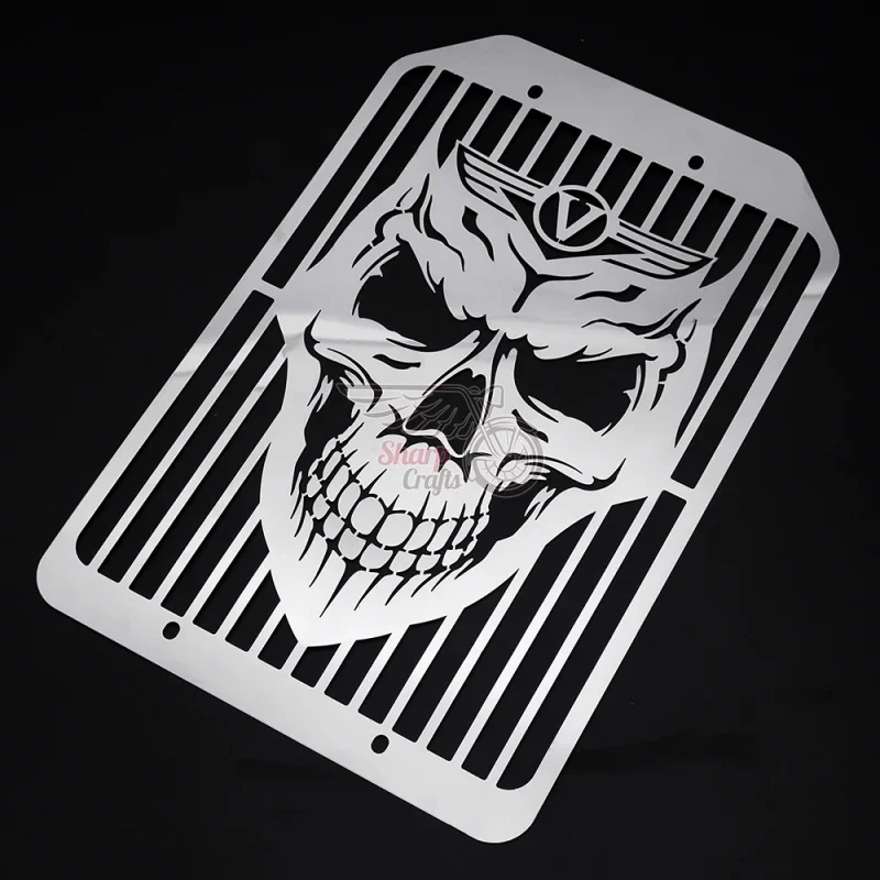 Motorcycle Accessories Steel Flame Skull Radiator Grill Cover Protector Water Tank Cooler Cap For KAWASAKI VULCAN VN1700