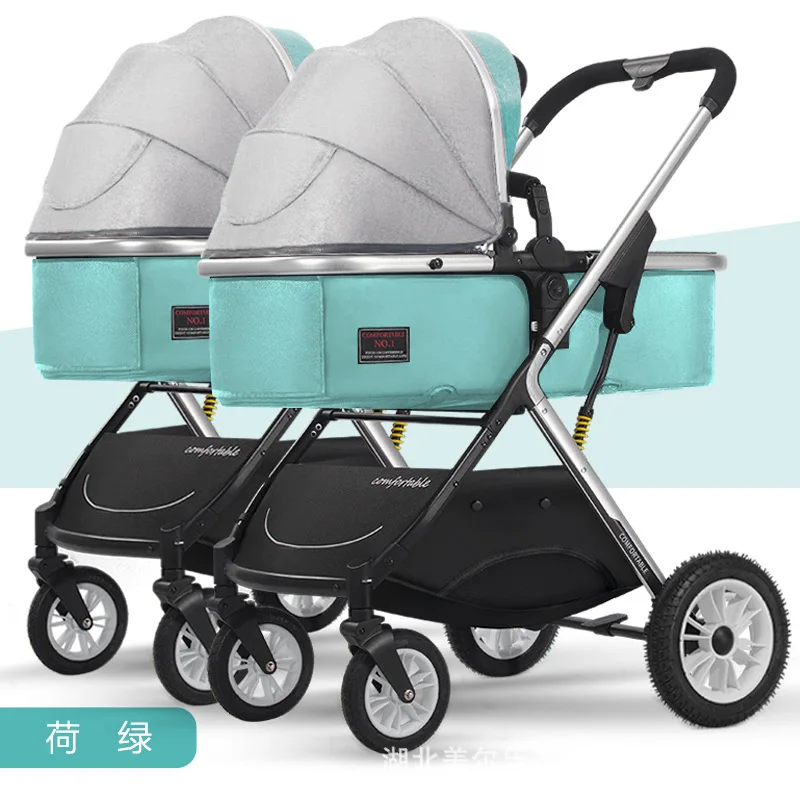 

Twin Baby Strollers Can Be Seated Reclined Detachable High Landscape Lightweight Foldable Shock-absorbing Baby Strollers