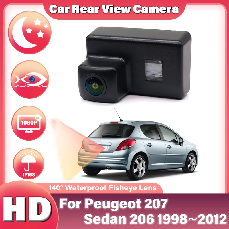 140° Car Rear View Back Up Camera For Peugeot 207 Sedan 206 1998~2012 Full HD CCD Night Vision Reverse Parking Camera Waterproof