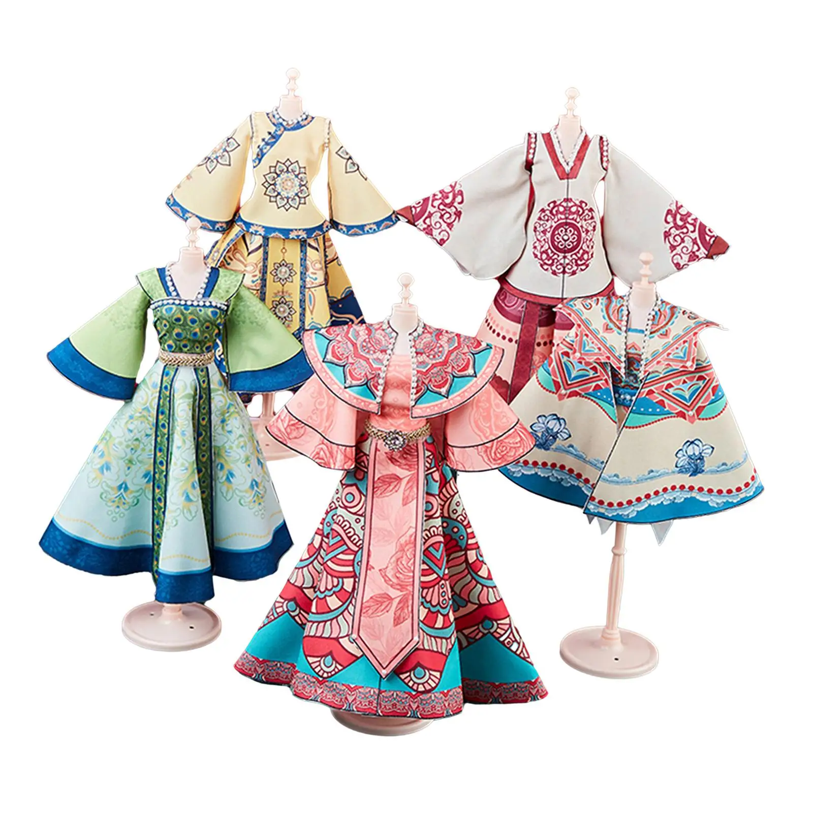 Fashion Design Kits voor kinderen Poppenjurk Maken Set 5-delige Hanfu-kleding DIY