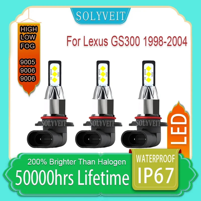 

Stable Lighting on Rough Roads durable 9005 9006 9006 Headlight foglight LED For Lexus GS300 1998 1999 2000 2001 2002 2003 2004
