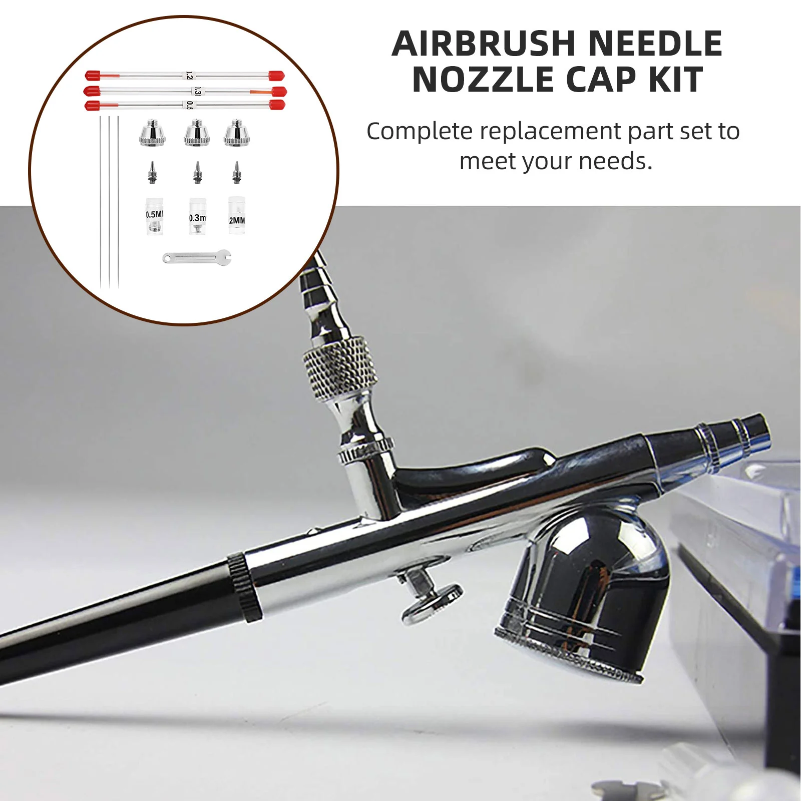 Airbrush Accessories Nozzle and Needle Kit Sprayer Replacement Part Nebulizer Parts