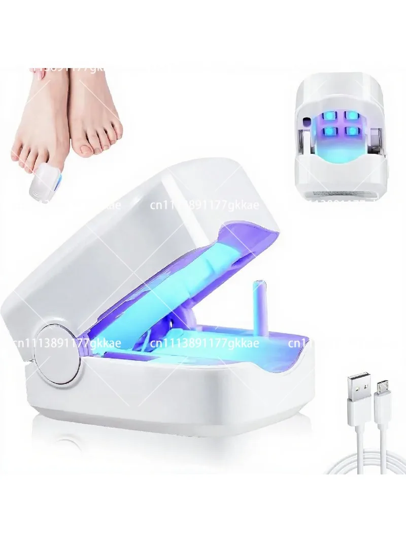 2pcs Portable UV Nail Phototherapy Lamp for Fungus Treatment, Cleaning Lamp for Nail Care