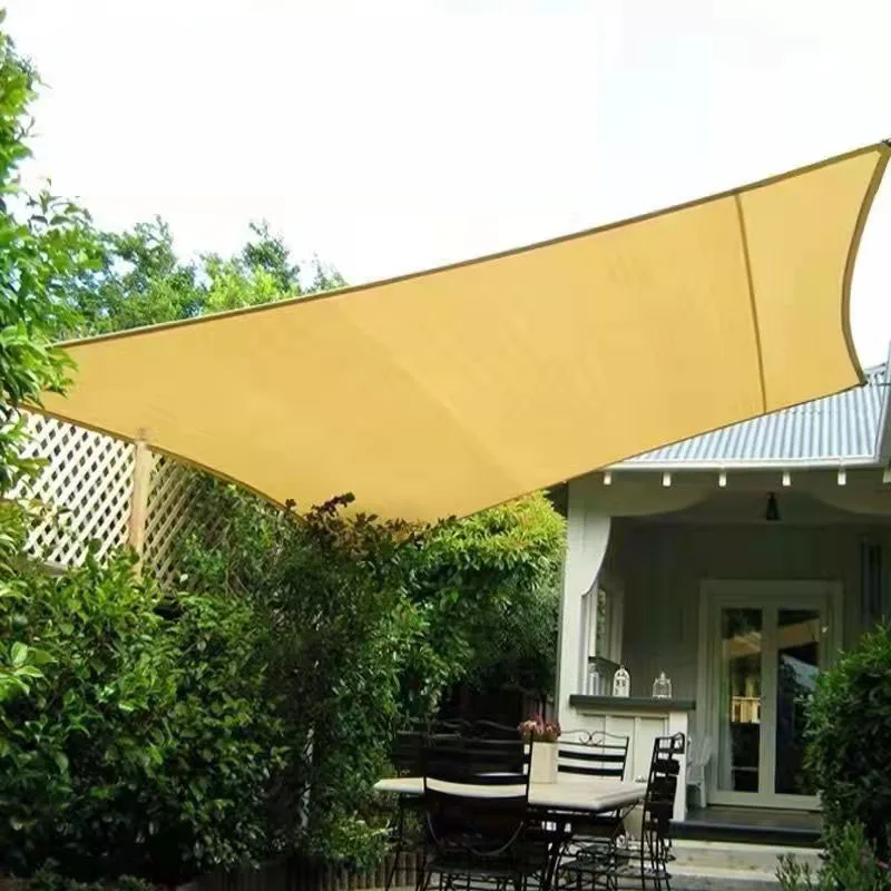 Outdoor Sun Shade Net Anti-UV HDPE Beige Garden Buildings Shelter Gazebo Pergola Sunshade Sail Balcony Furniture Canopy