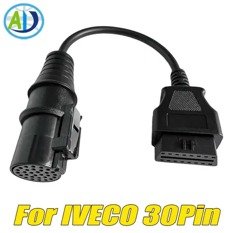 Для IVECO 30-контактный OBD2 диагностический кабель 30-контактный до 16-контактный для IVECO дизельного автомобиля OBD2 диагностический разъем для DELPHI грузовика OBD2 кабель