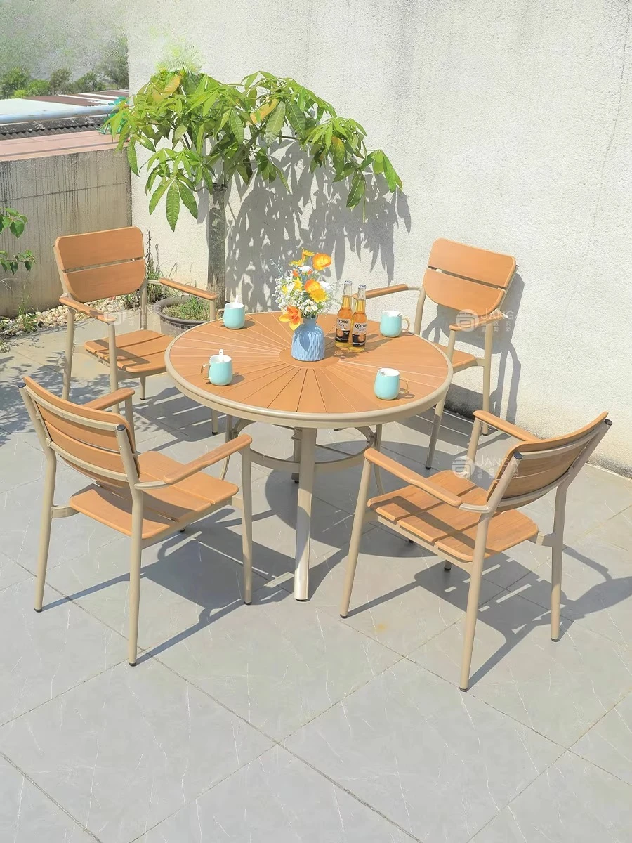 

Уличные столы и стулья для двора и сада, комбинированные из алюминиевого сплава, водонепроницаемая мебель для отдыха