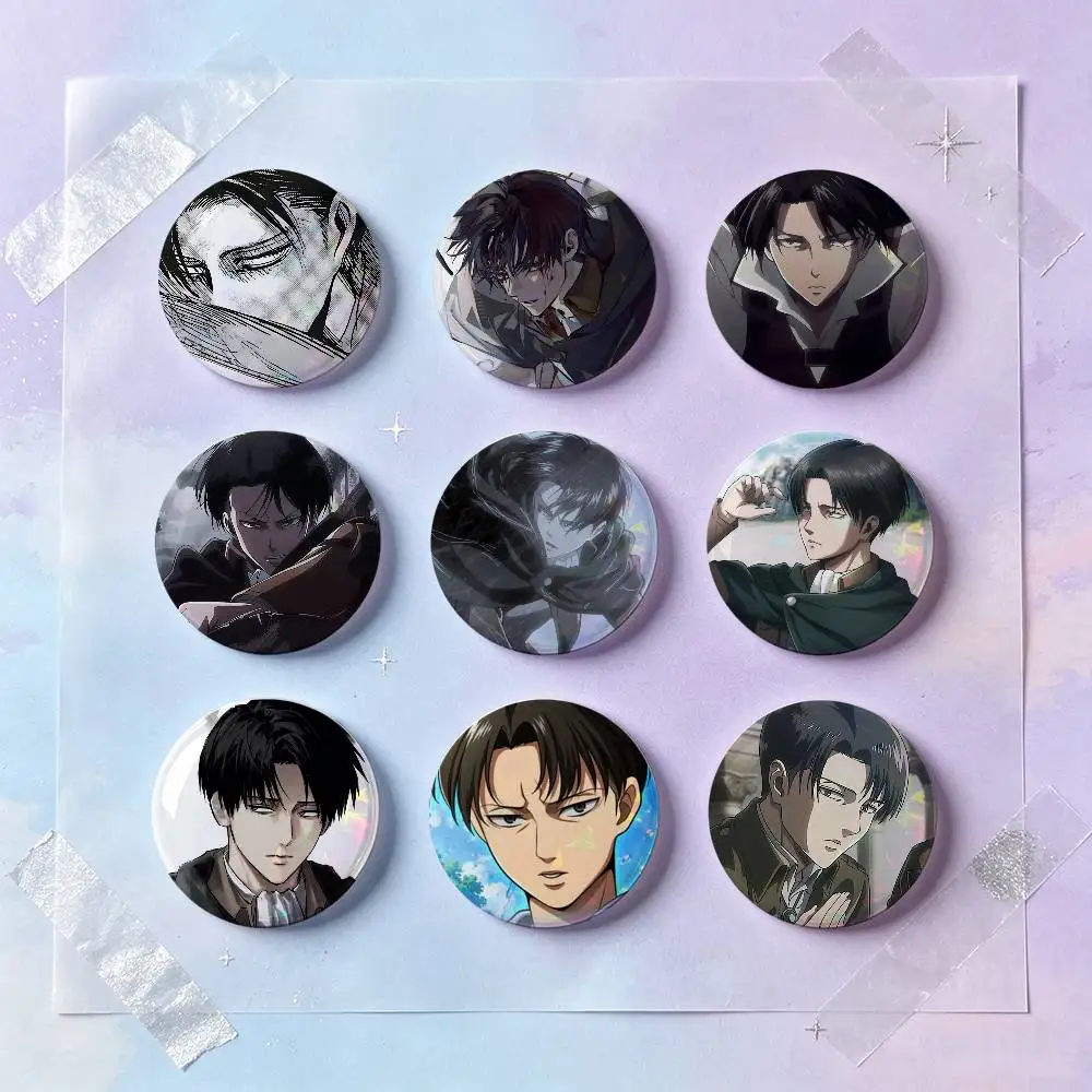 Levi Ackerman Anime Character Badges 25 32 44 58 75 Mm Round Cosplay Pin Bag Decor Fans Collect Friends Gifts Brooch Souvenir