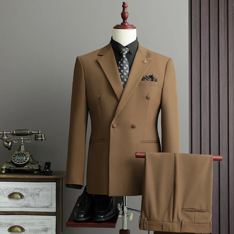 

Classic Men's Suits Sets Wedding Banquet Groomsman Slim Fit Blazer Vest Pants 3 Pieces Formal Business Costumes Men Tuxedos
