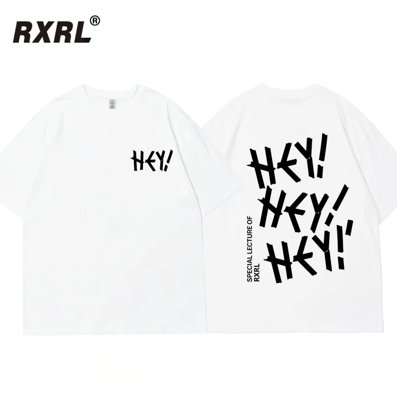 

RXRL 2025 Summer Trend Fashion Brand Men's and Women's Classic Tee Letter Print Cotton Round Neck Short Sleeve Casual T Shirt