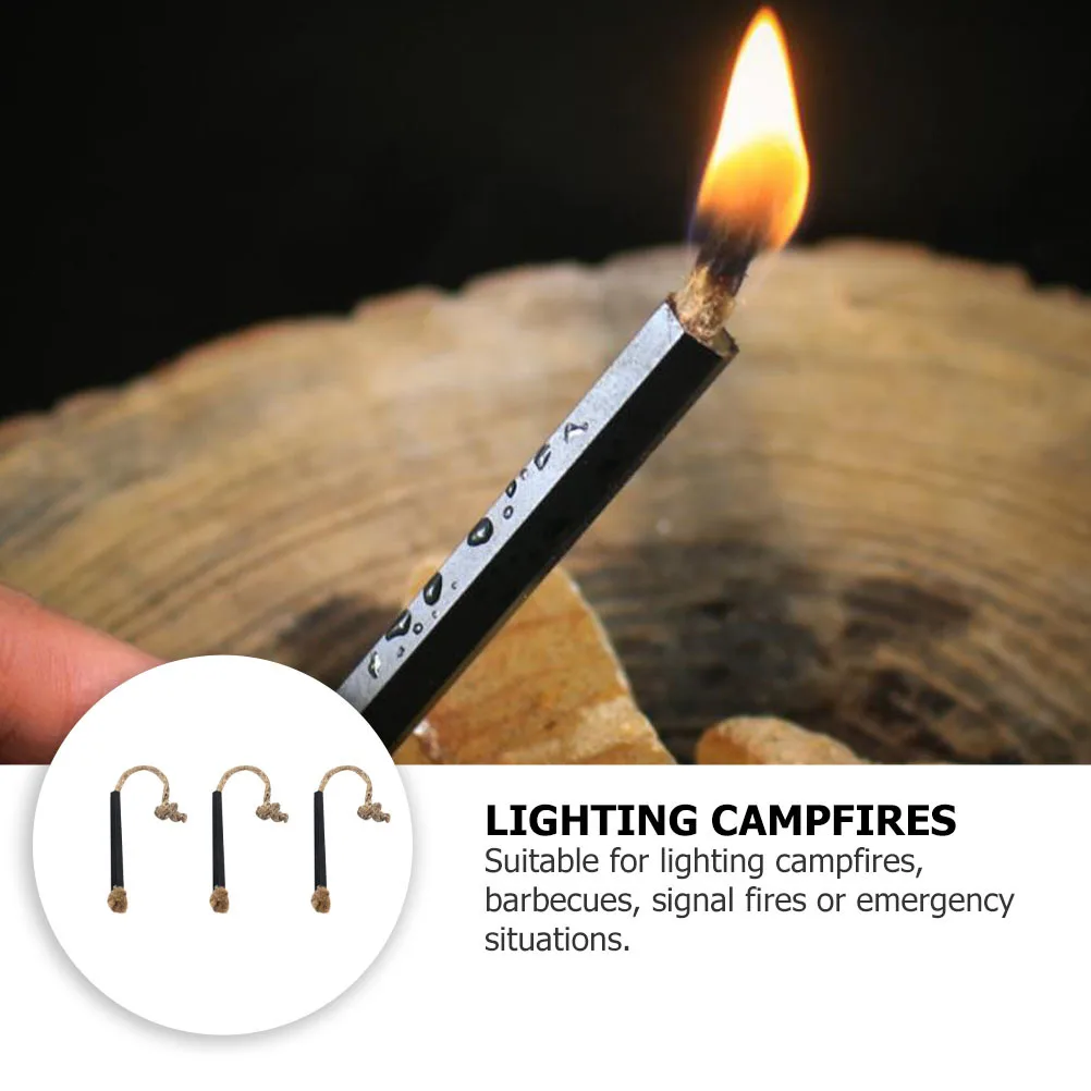 เชือกจุดไฟ 6 ชิ้น แบบพกพา สำหรับตั้งแคมป์ เดินป่า เอาตัวรอด จุดไฟ เชือกจุดไฟสำหรับแคมป์ปิ้ง