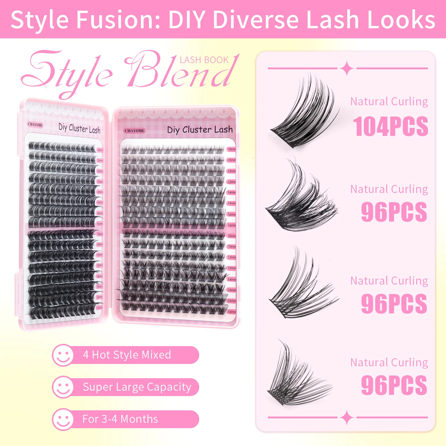 DIY Single Tufted Hair Natural Fluffy Feeling 392 Tufts of Large-capacity Dense Tufted Eyelash Book False Eyelash Suit