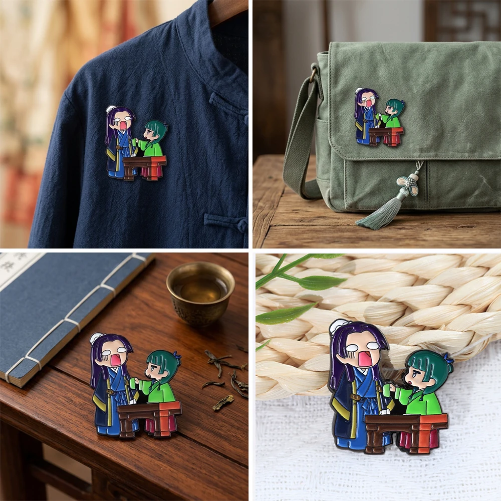 The Apothecary Diaries Emaille-Pin Maomao Jinshi Lustige Anime-Brosche Kusuriya no Hitorigoto Anstecknadel Kleidung Taschen Schmuck Geschenk – Detail 7