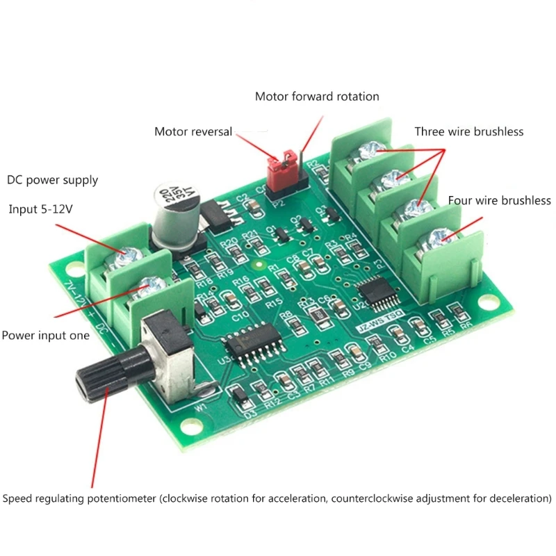 Professionele 7V-12V mini-stappenmotordriver 3-draads of 4-draads