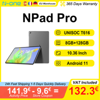 N-one NPad Pro 10.36'' Tablet Pad 8GB+128GB 2000X1200 Unisoc T616 Android 12 6600mAh Bluetooth 5.0 WIFI 18W PD Fast Charging