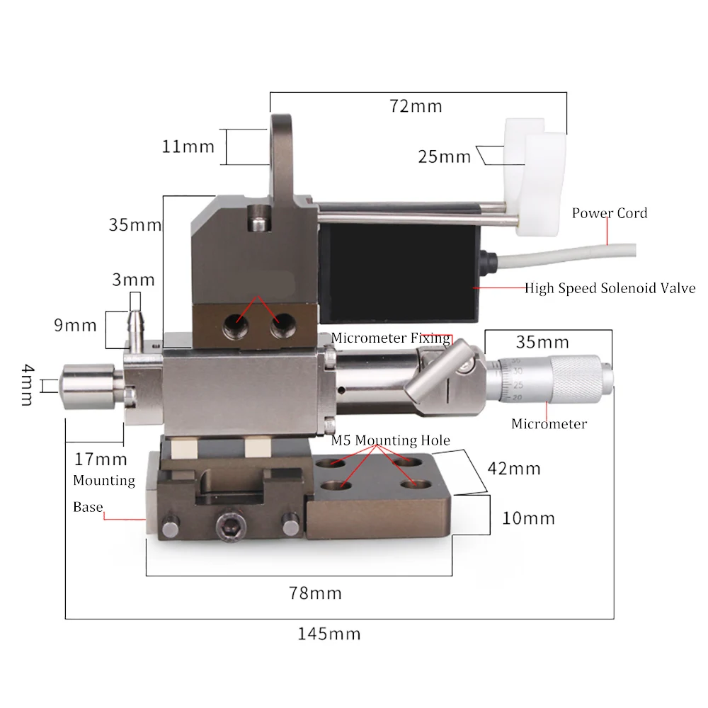 High Speed Valve Dispensing Machine Non Contact Dispensing Valve Micrometer Fine Tuning Quick Valve