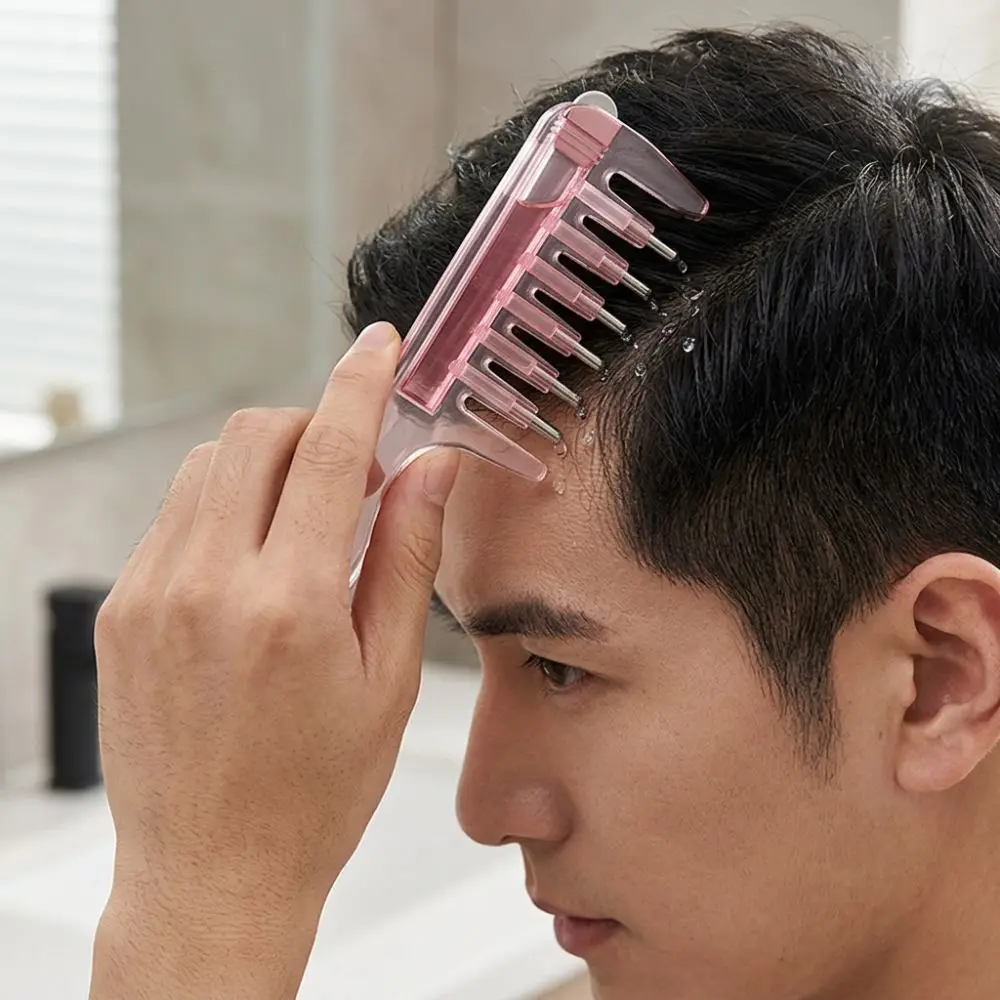 Rolling Metal Teeth Scalp Liquid Guide Comb Built-in Liquid Reservoir Hair Firming Hair Growth Comb Anti-Static Anti-Frizz