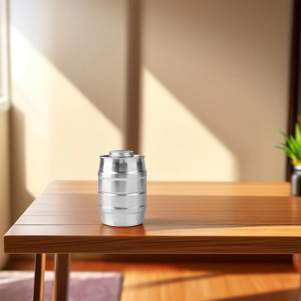 

1pcs Creative Bean Sealer Wine Barrel Shaped Tin Canister Airtight Storage Container For Ground Coffee Tea Sugar Flour
