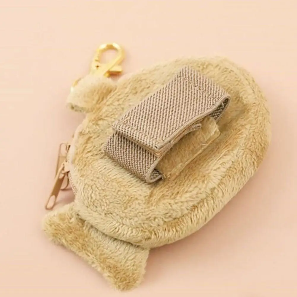 Porte-monnaie en peluche pour filles, sac de poignet, mini portefeuille à fermeture éclair, sac de rangement de petite capacité, sac de casque de poisson mignon