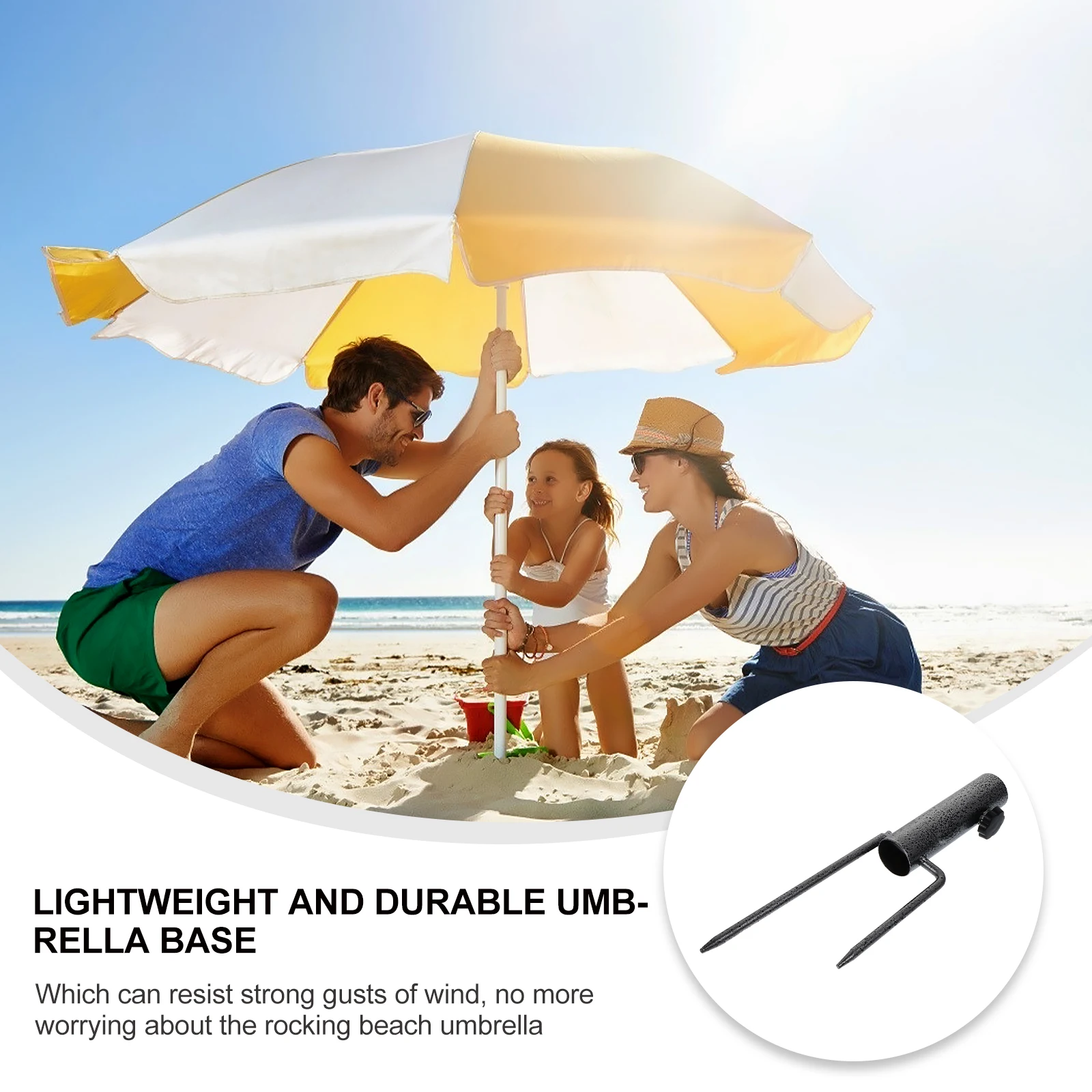 

Sun Umbrella Plug Anchor Stakes Beach Sand Flag Pole Ground Spike Base Electric Car