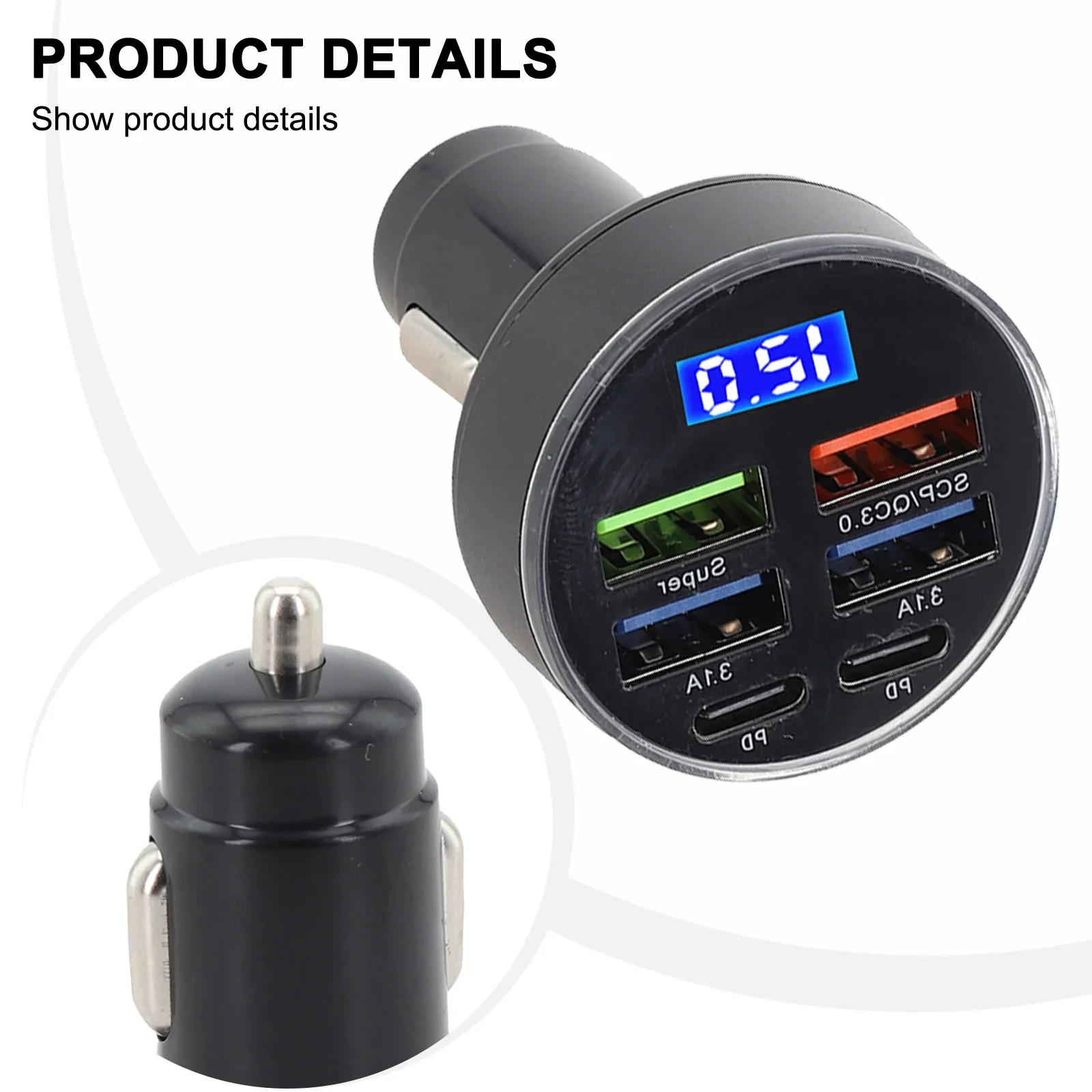 Car Battery Voltage PD QC USB Support Fast Charger QC Safety Protection Stable Connection ABS PC All Versions Of QC Technology