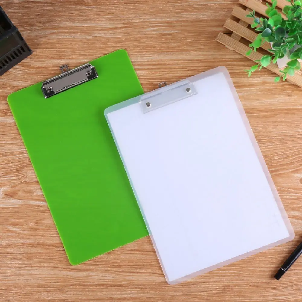 Colorful Clear A4 Clipboard Paper Holder Clip Board Writing Sheet Pad Menu Data File Storage Folder Board Clamp