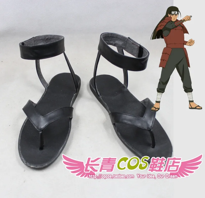 

Anime Character Senju Hashirama Shodai Hokage Shinobi no Kami Cosplay Shoes Black Handmade Sandals Faux Leather Shoes