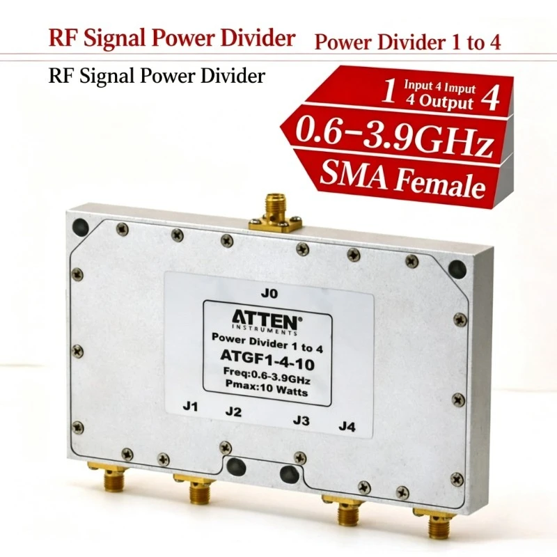 0.6-3.9GHz 4-Way SMA RF Power Divider1Input4Output Microstrip GPS SignalSplitterPowerSplitter for RF Antenna Signal Distribution
