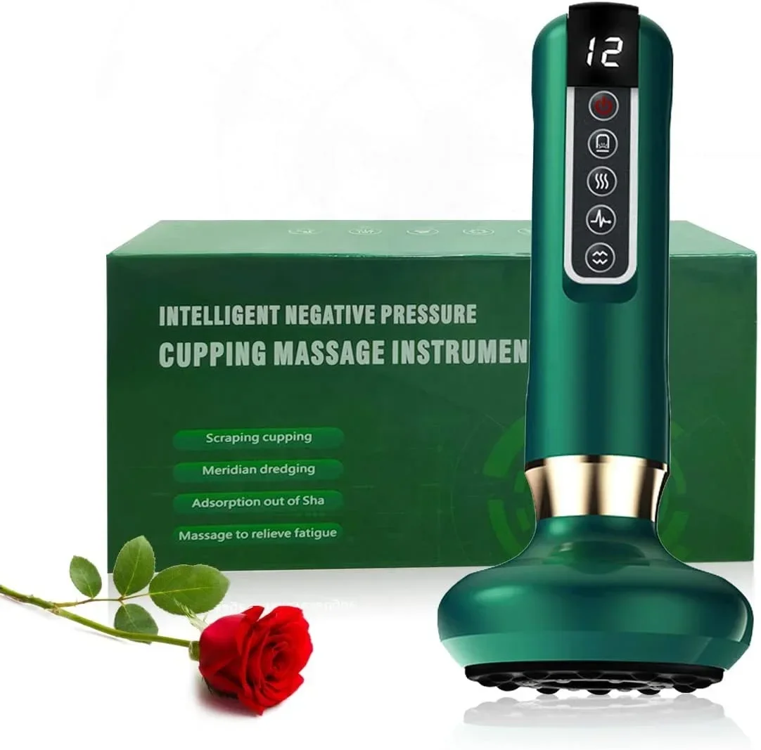 Cupping Set Gua Sha Massage 3 in 1 One Button Pressure Relief Heating Therapy Smart Electric Cupping Therapy Set