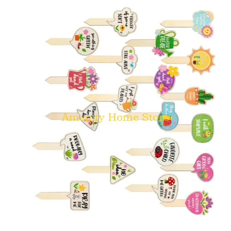 F26C 20 Pieces Handcrafted Wooden Plant Stakes Labels Weatherproof Marking For Greenhouse Vegetable Gardening Enthusiasts
